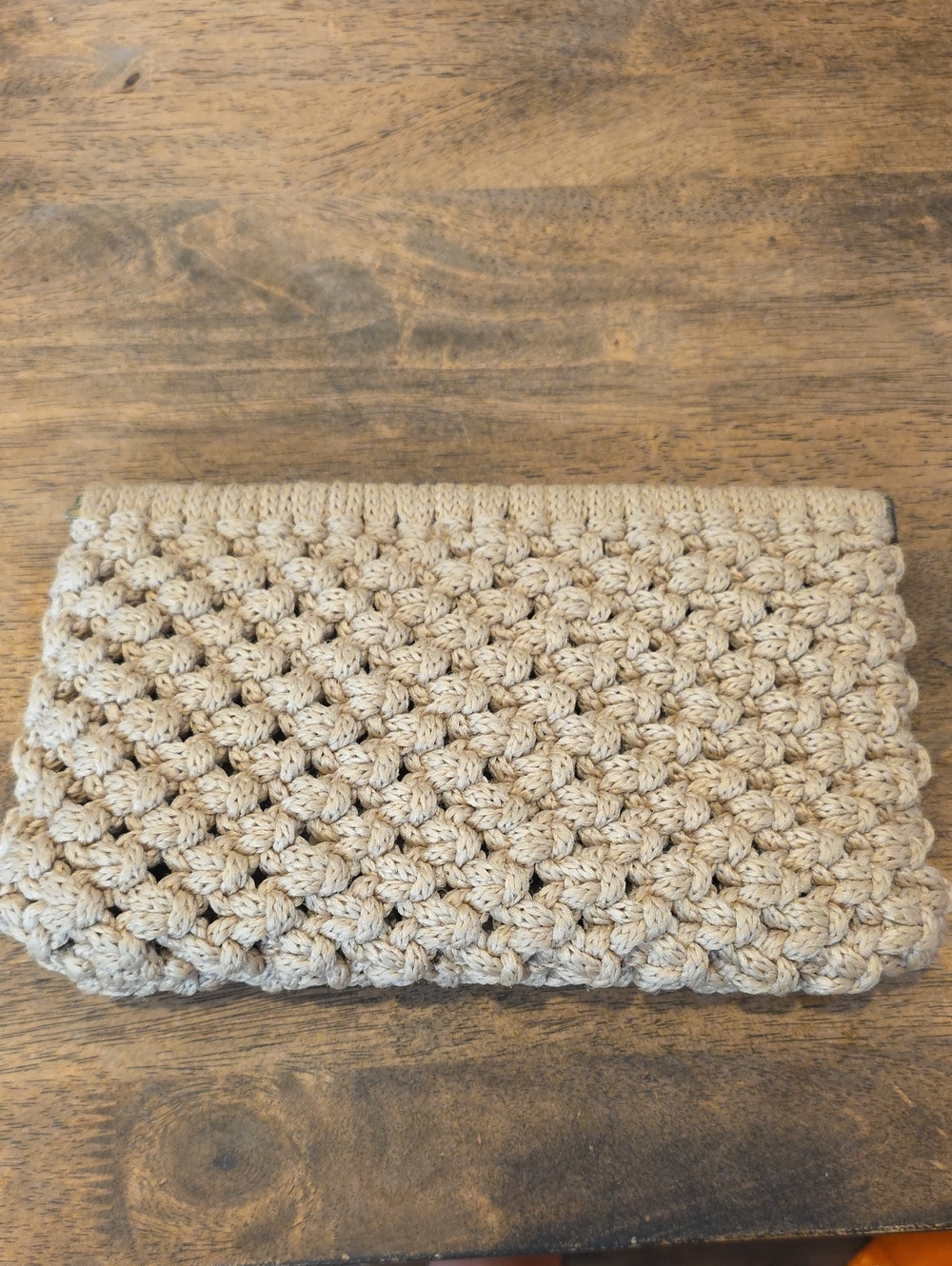 Cream Crochet Clutch Bag